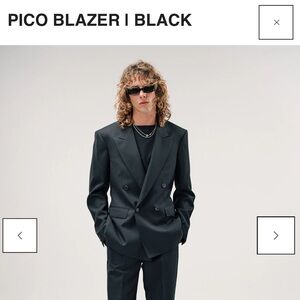 Second/Layer Pico Black Double-Breasted Blazer